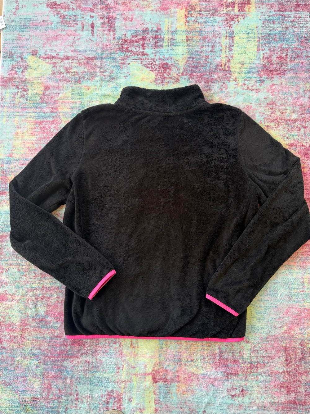PINK Victoria's Secret Black Fleece Jacket with Pink Accents - Picture 8 of 8